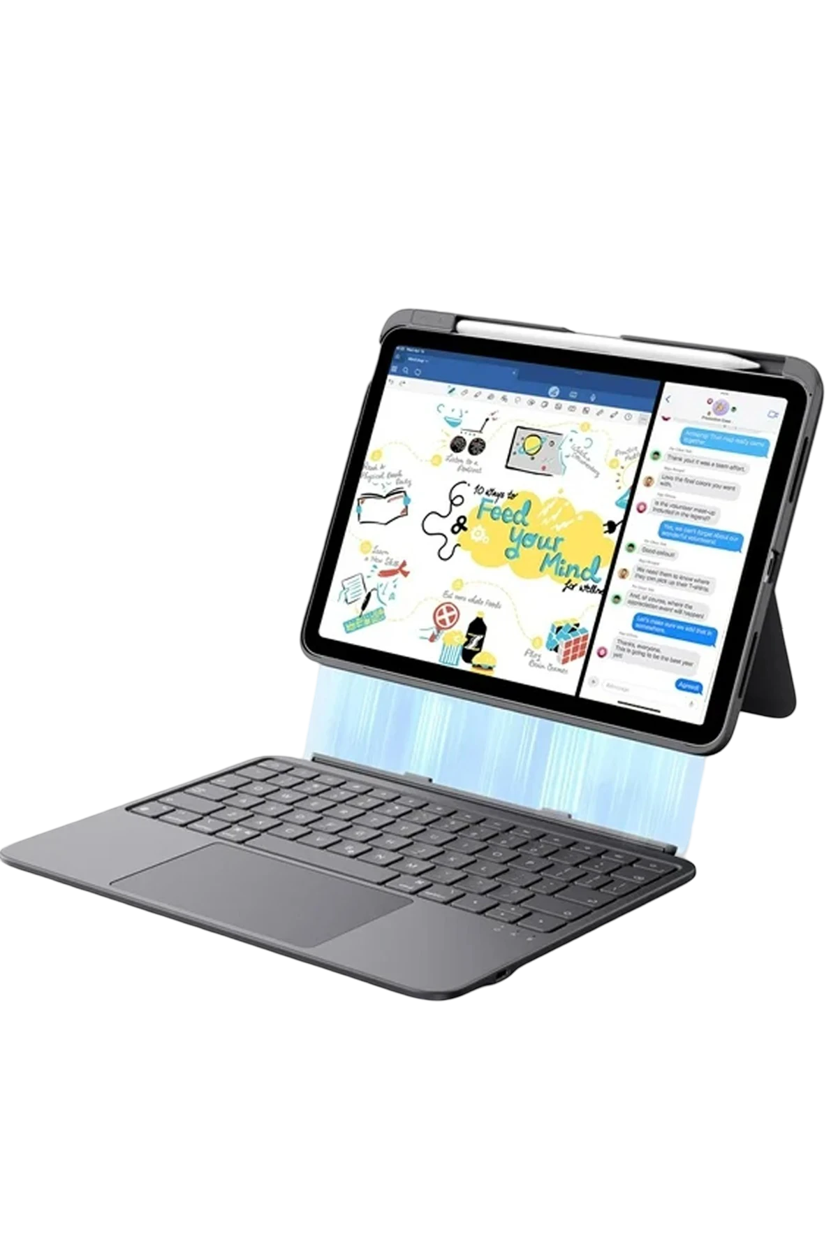 ESR Apple iPad Air 11 (2024) Flex Klavyeli Tablet Kılıfı - Koyu Gri